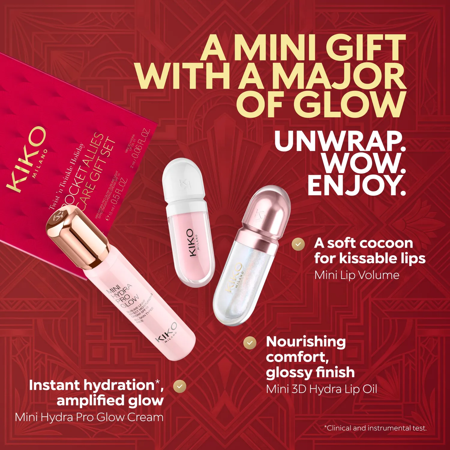 KIKO Twist 'N Twinkle My Pocket Allies set mini viso labbra glow