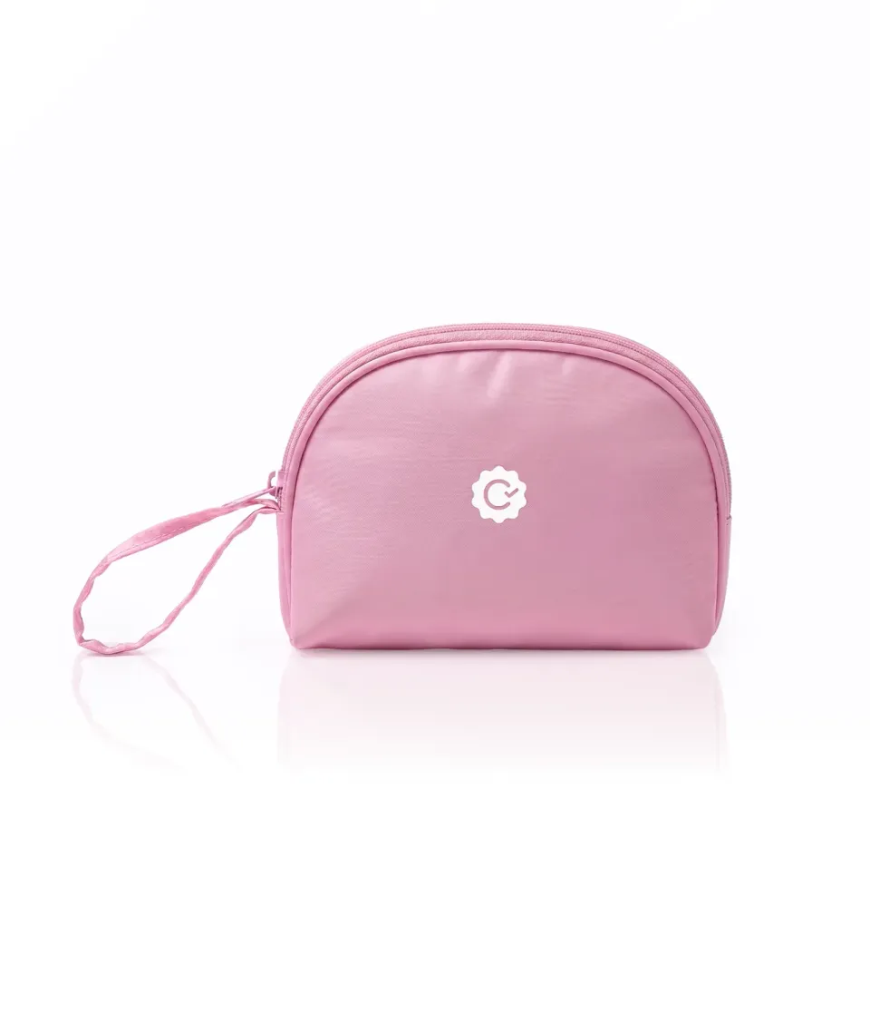 ClioMakeup Half Moon Pink pochette trucco rosa mezza luna