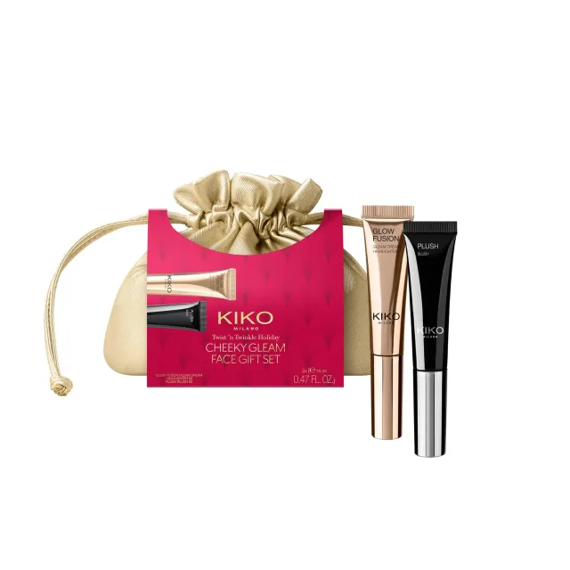 KIKO Twist 'N Twinkle Cheeky Gleam set viso blush illuminante cushion