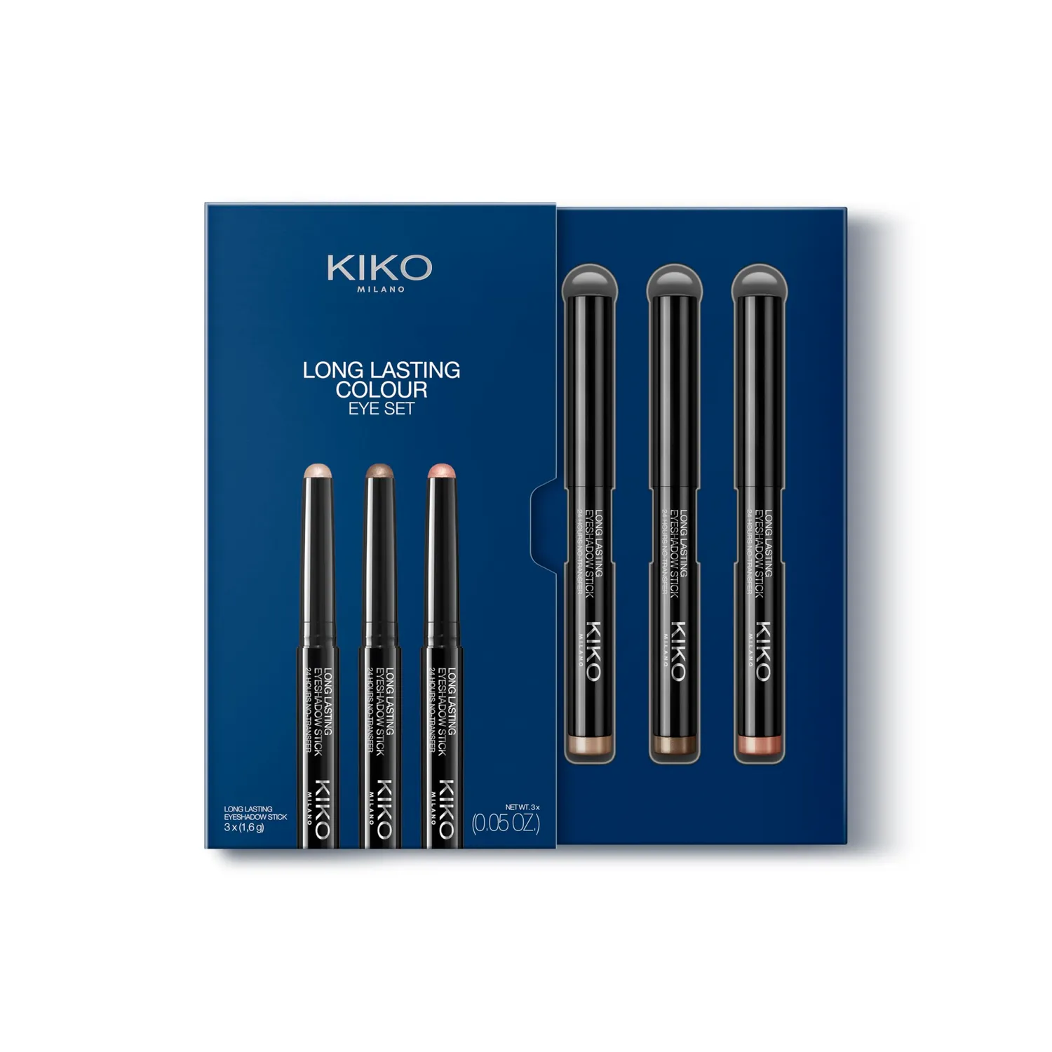 KIKO Long Lasting Colour Eye Set 01 kit 3 ombretti stick 24H