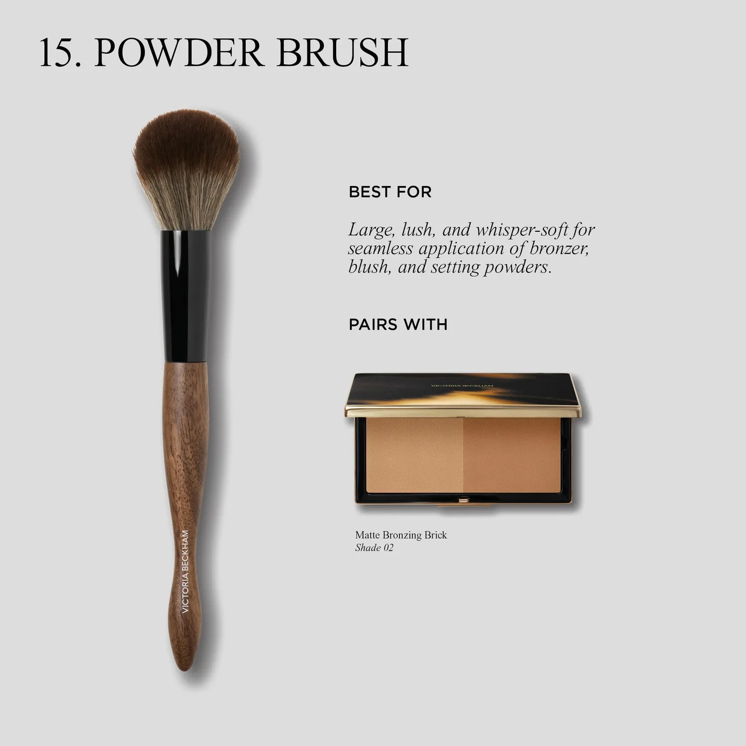 Victoria Beckham 15 Powder Brush pennello cipria viso sintetico