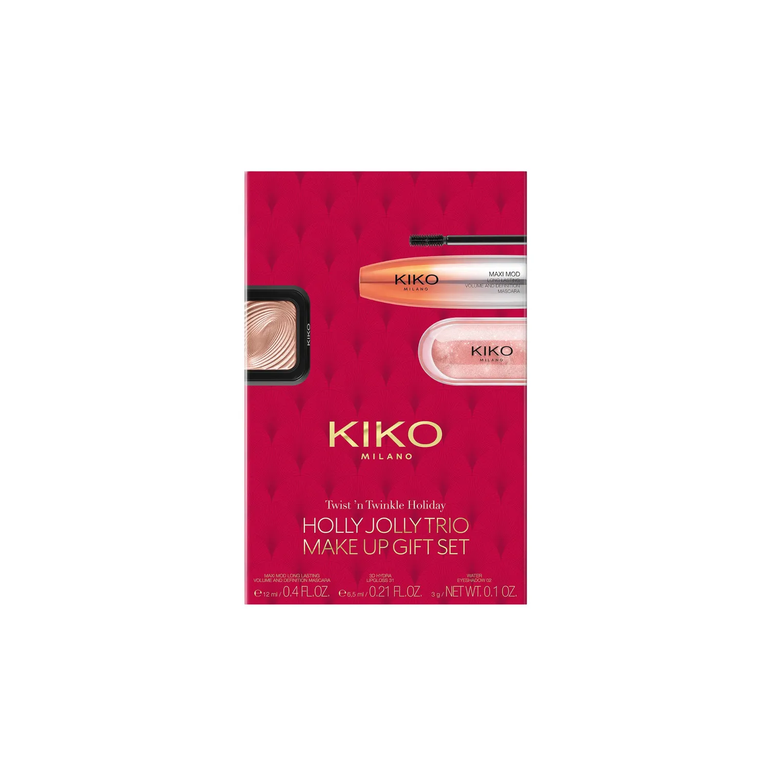 KIKO Twist 'N Twinkle Holly Jolly Trio set trucco 3 pezzi glam