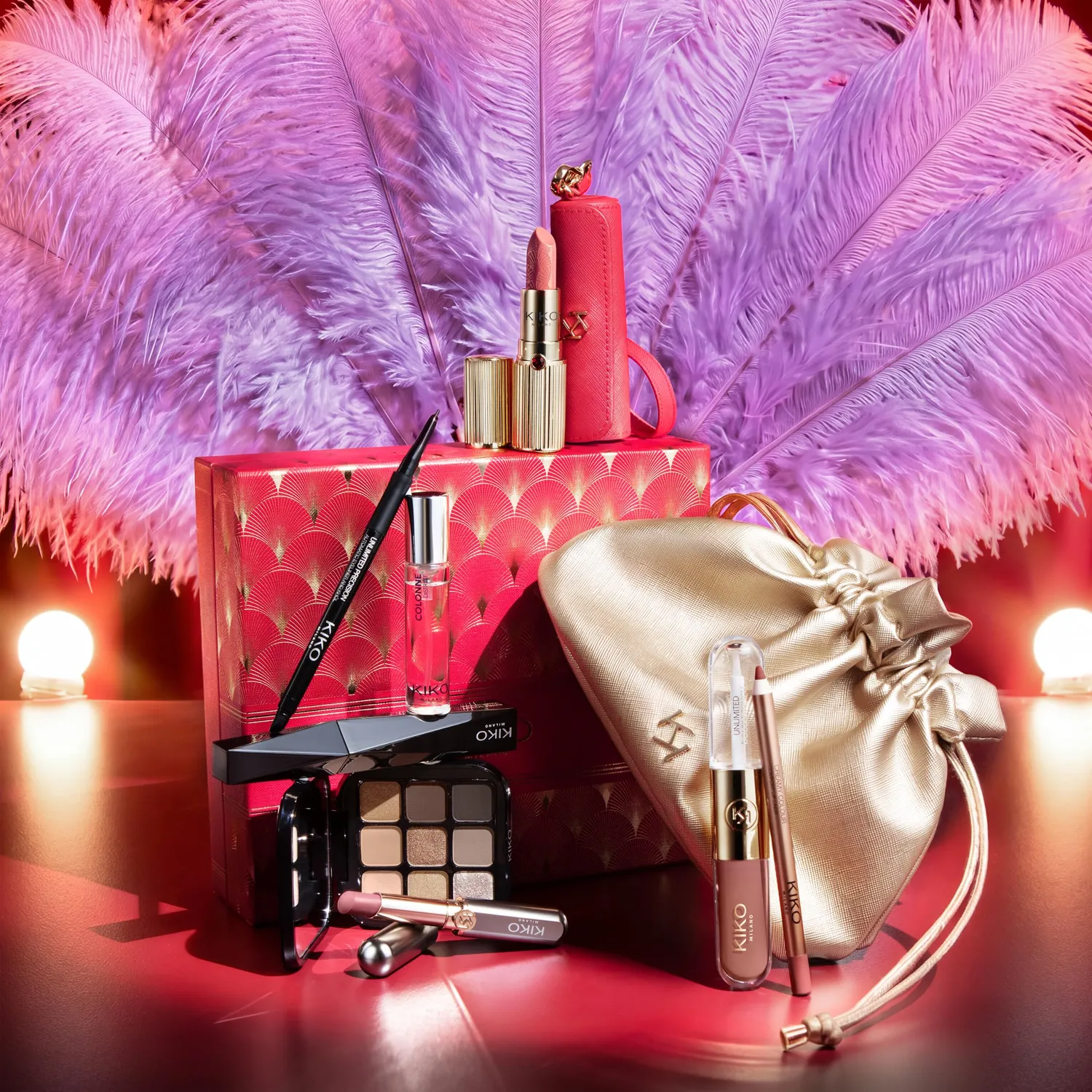 KIKO Twist 'N Twinkle Holly Jolly Trio set trucco 3 pezzi glam