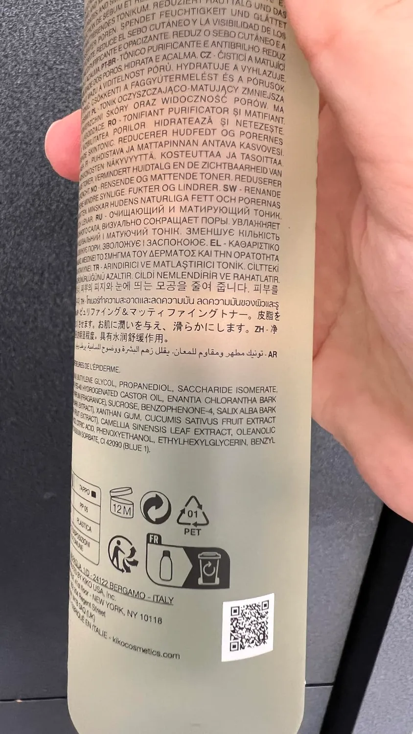 KIKO Sebo Balance Toner tonico purificante 200 ml opacizzante