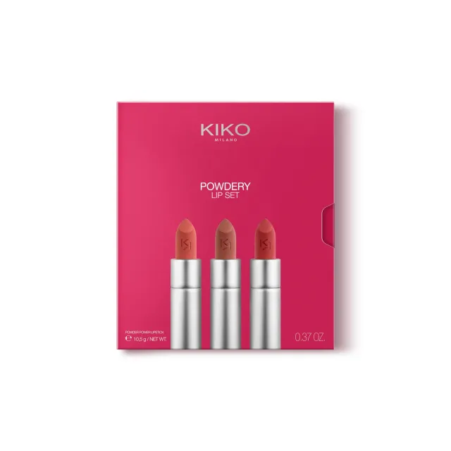 KIKO Powdery Lip Set 01 Set 3 Rossetti Mat Polveroso