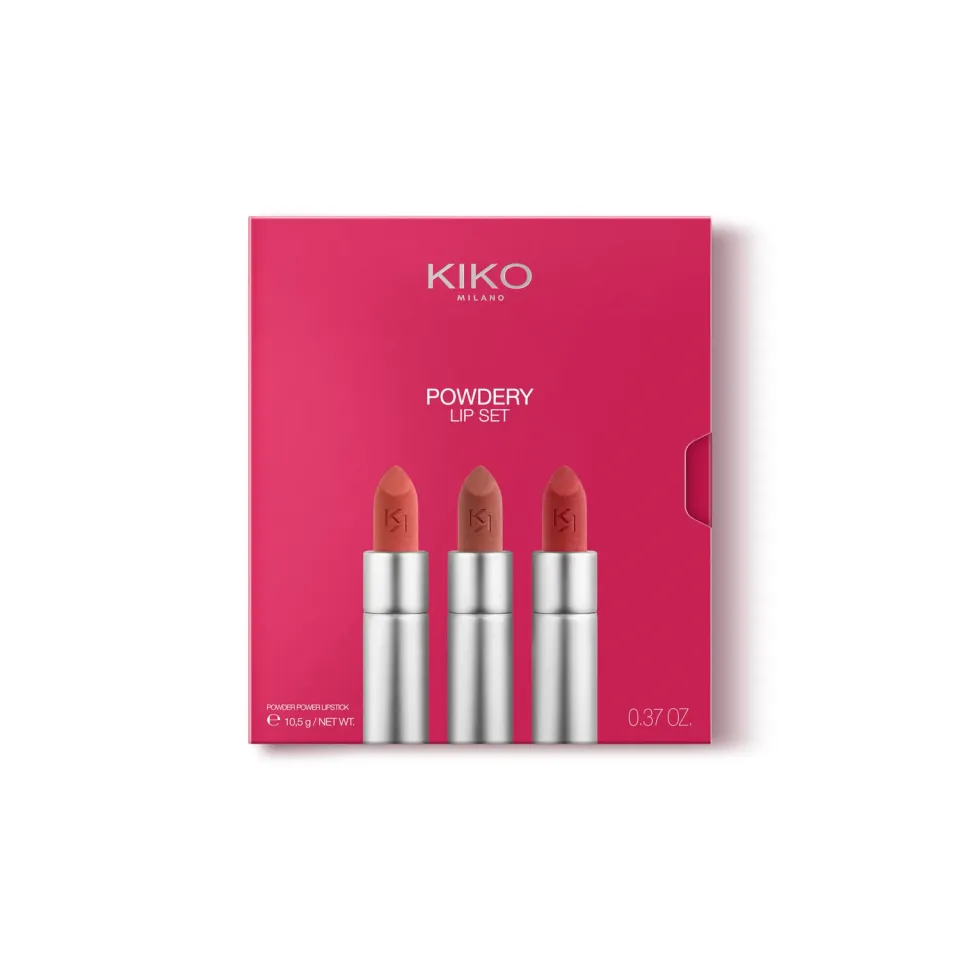 KIKO Powdery Lip Set 01 Set 3 Rossetti Mat Polveroso