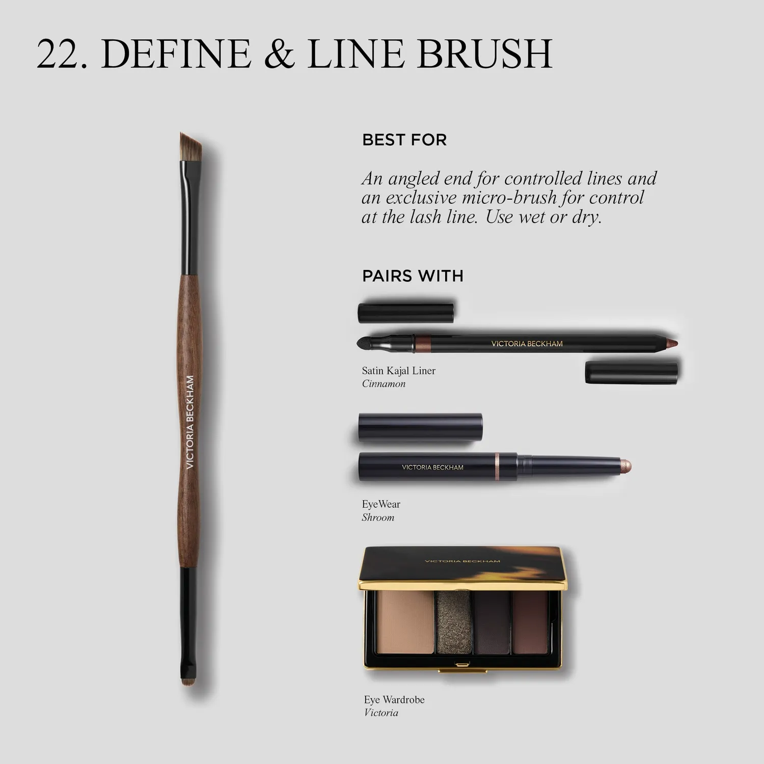 Victoria Beckham Beauty 22 Define Line pennello eyeliner doppia punta