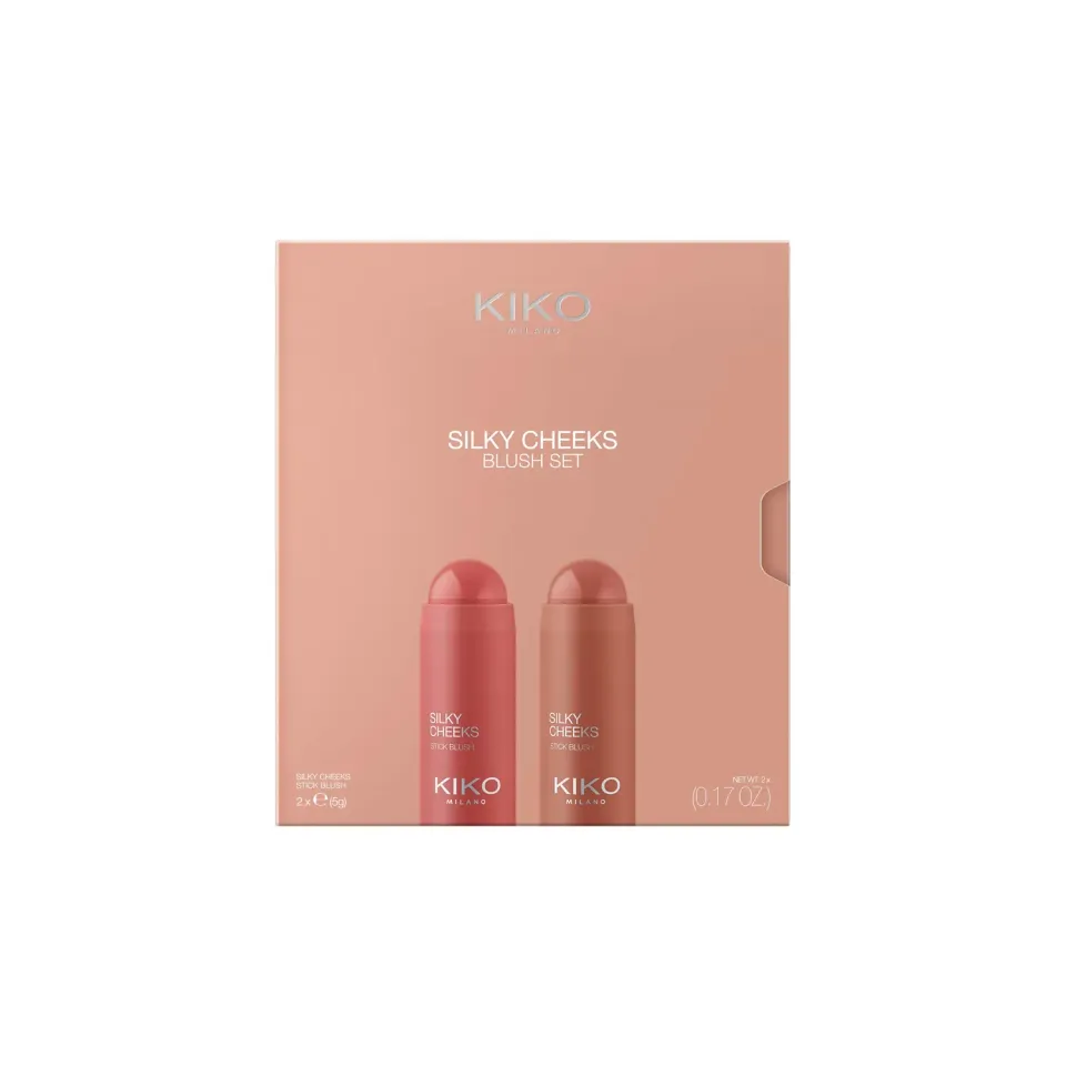 KIKO Silky Cheeks set blush stick 2 tonalità finish radioso