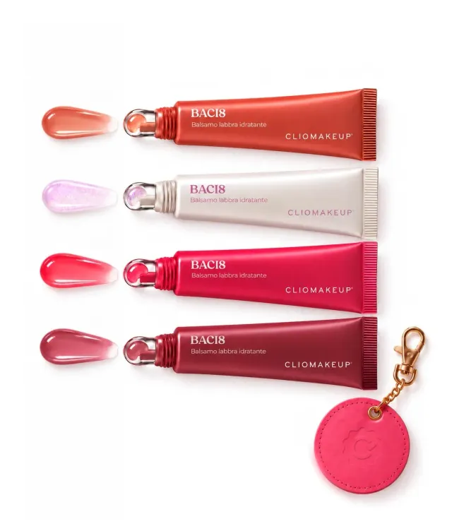 ClioMakeUp Baci8 Kit balsamo labbra 4 pezzi con charm