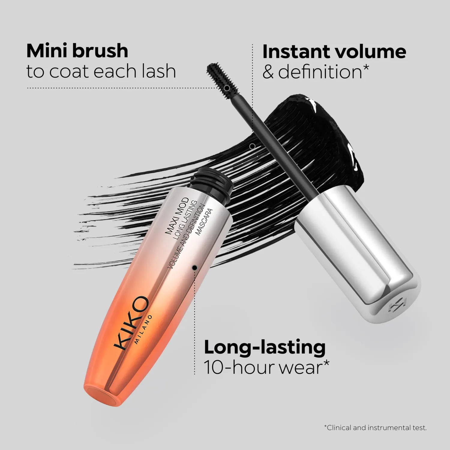KIKO Maxi Mod Volume & Definition mascara Classic Black lunga tenuta