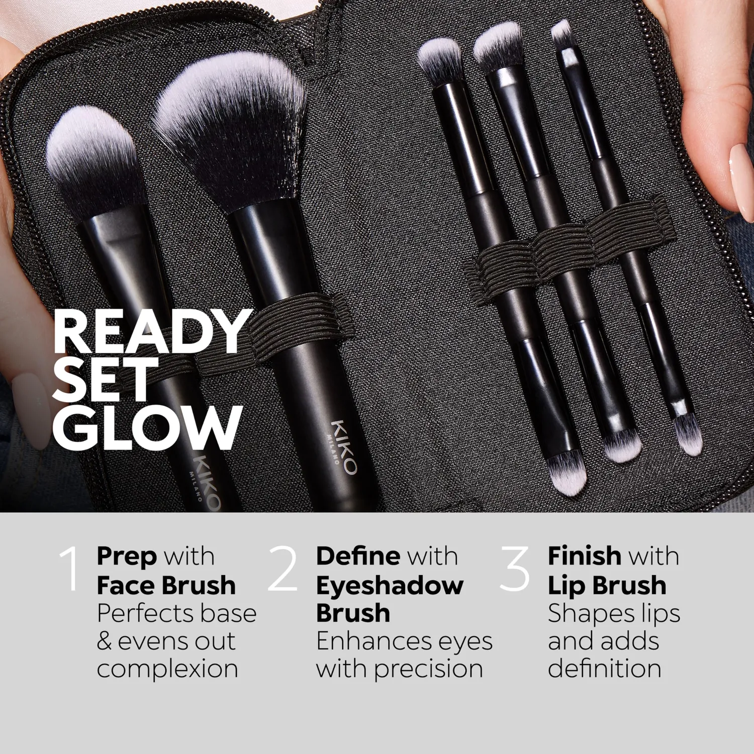 KIKO Travel Brush Set Pochette 5 Pennelli 8 Punte