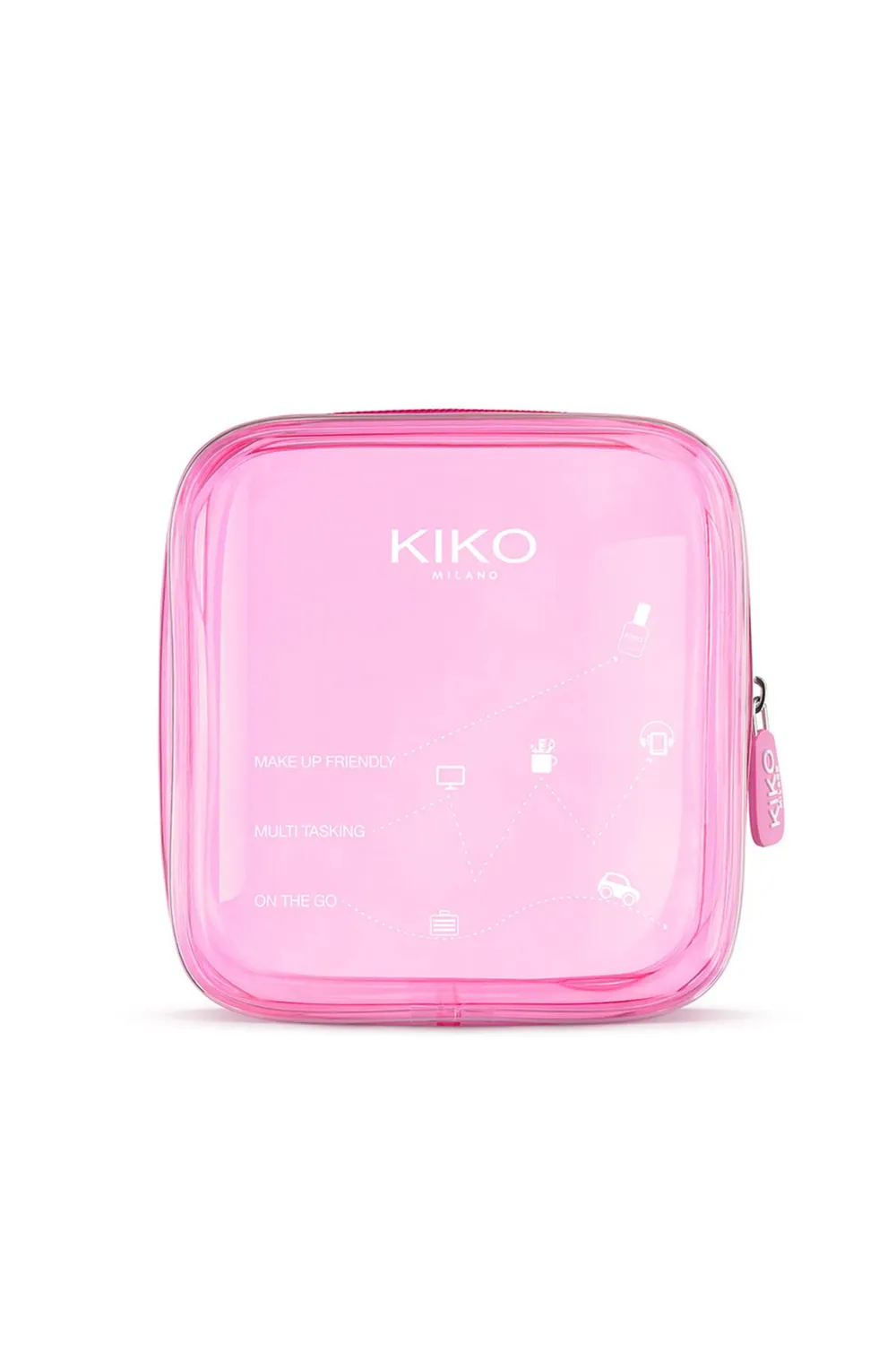 KIKO Transparent Beauty Case 002 pochette fucsia trucco