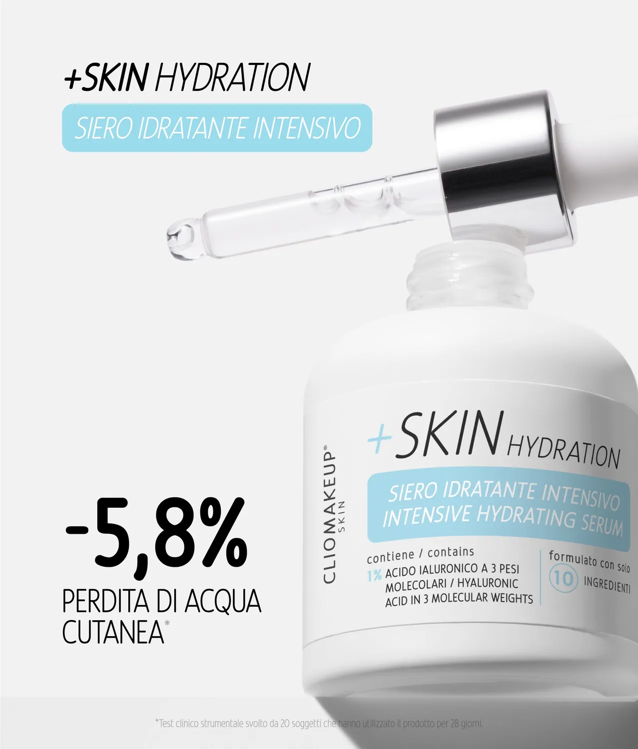 ClioMakeUp +Skin Hydration siero viso idratante acido ialuronico