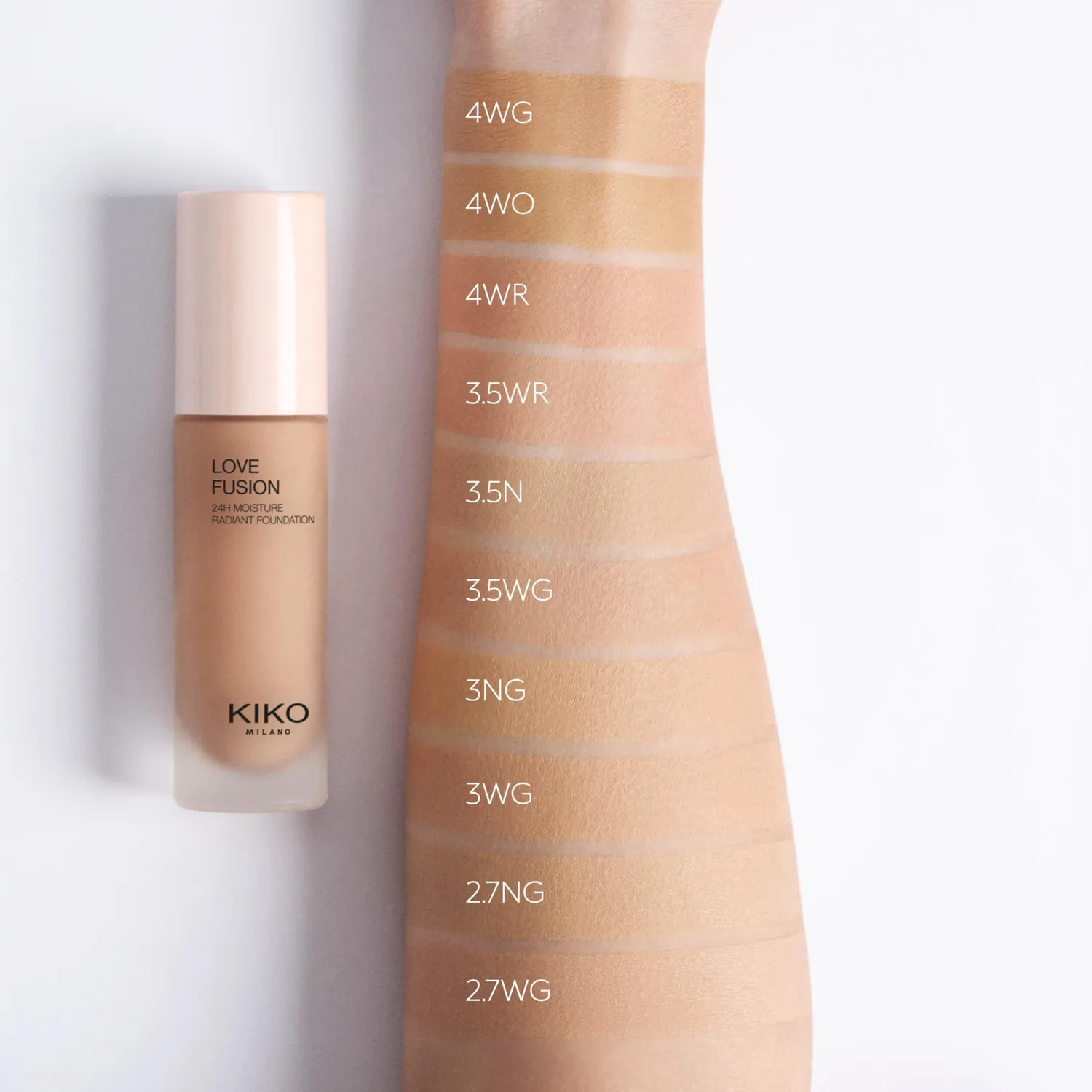 KIKO Love Fusion 24H Moisture Radiant Foundation Fondotinta 2.7NG luminoso