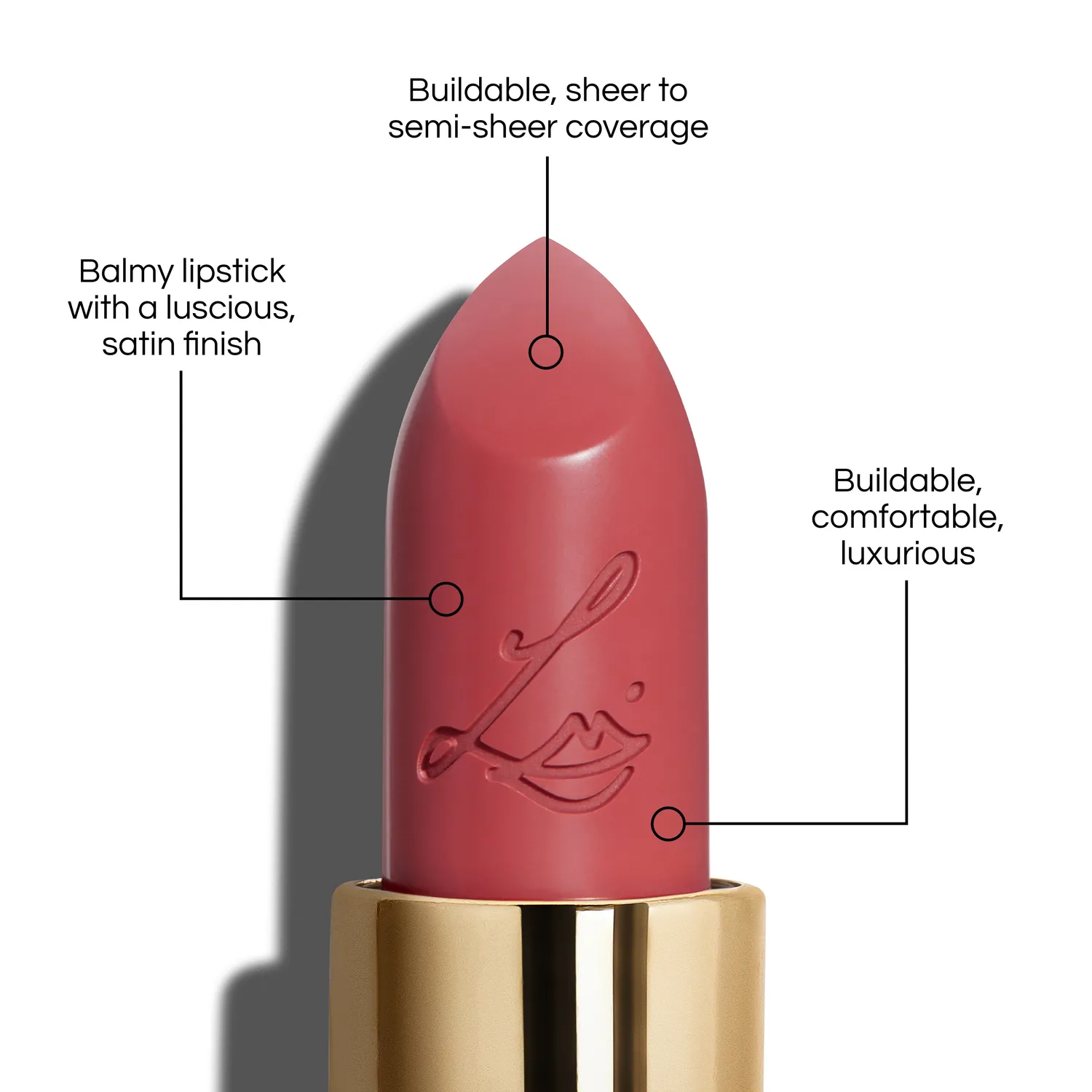 Lisa Eldridge Luxuriously Lucent Rose Official rossetto rosa satinato