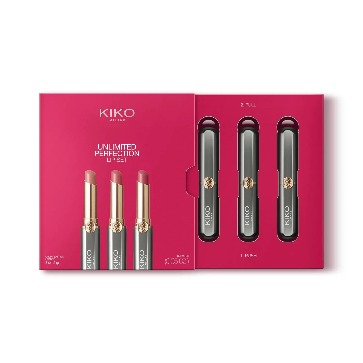 KIKO Milano Unlimited Perfection Lip Set 01 kit 3 rossetti no transfer