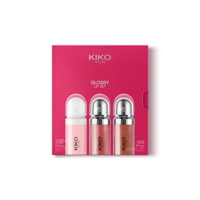 KIKO Glossy Lip Set kit labbra 2 gloss + volume 3 pezzi