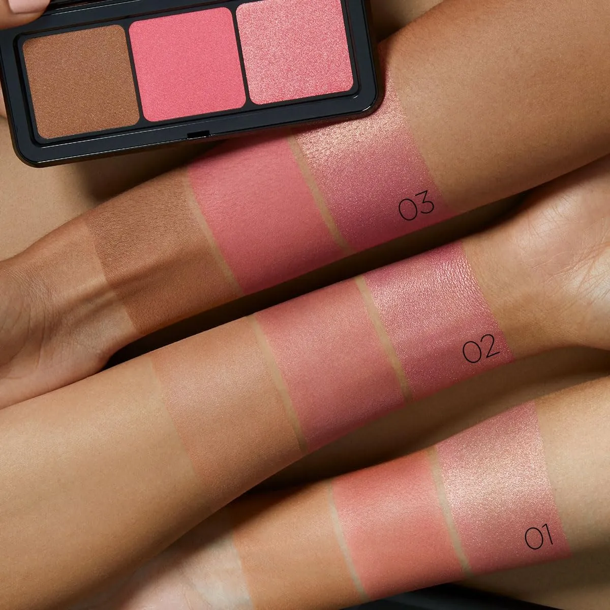 KIKO Multi Finish Trio 02 Mauve palette viso blush bronzer