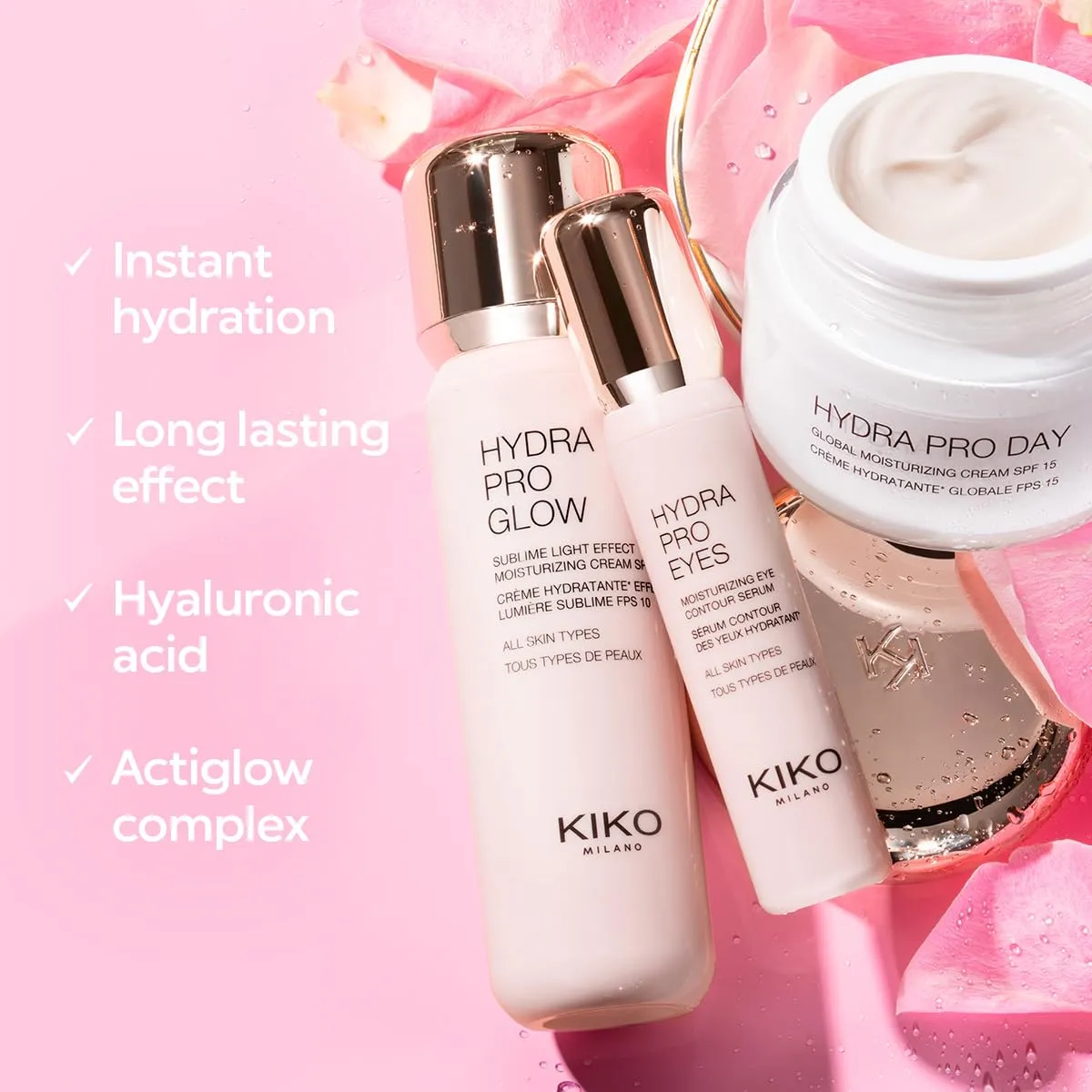 KIKO Hydra Pro Day crema viso idratante SPF15 acido ialuronico