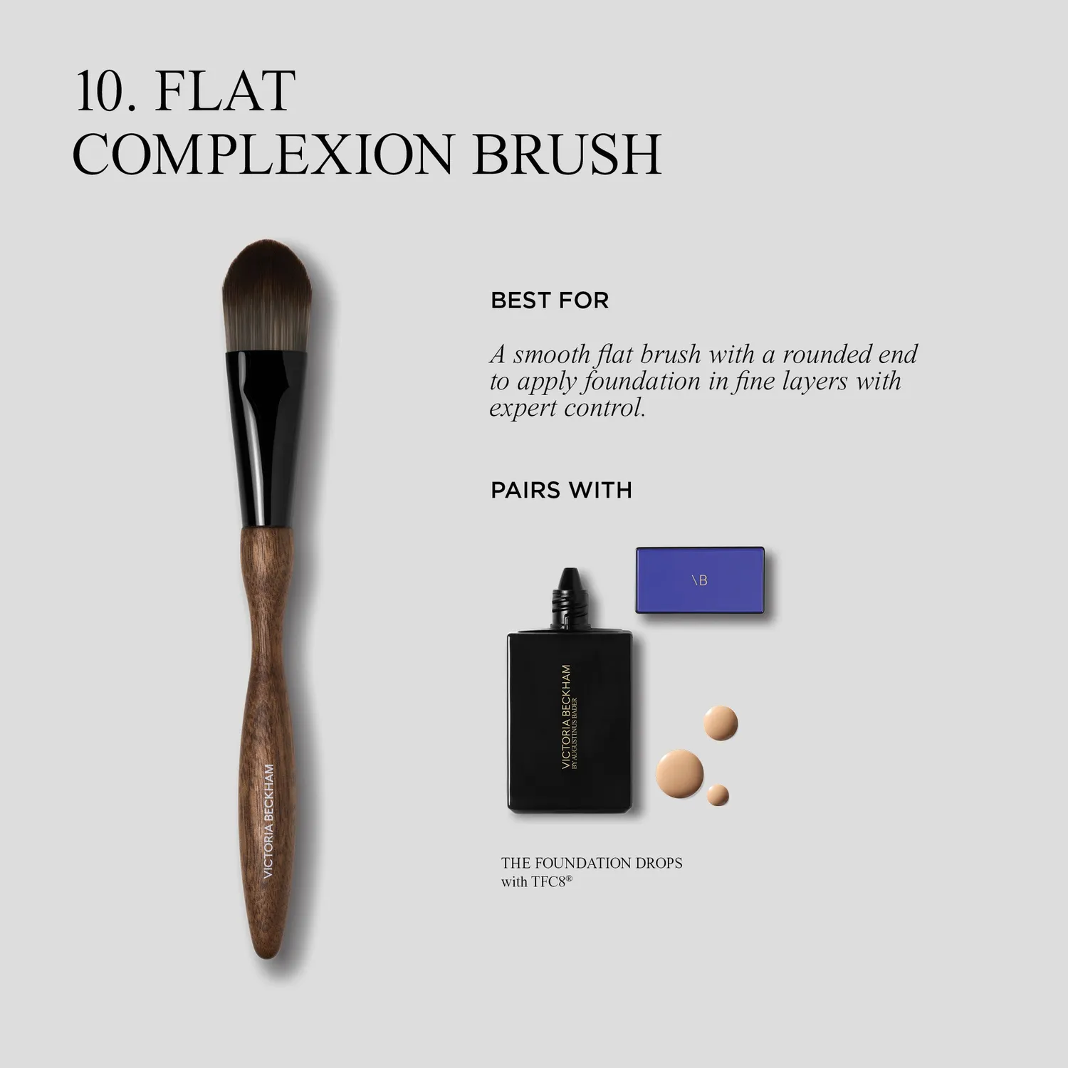 Victoria Beckham 10 Flat Complexion Brush pennello fondotinta vegano