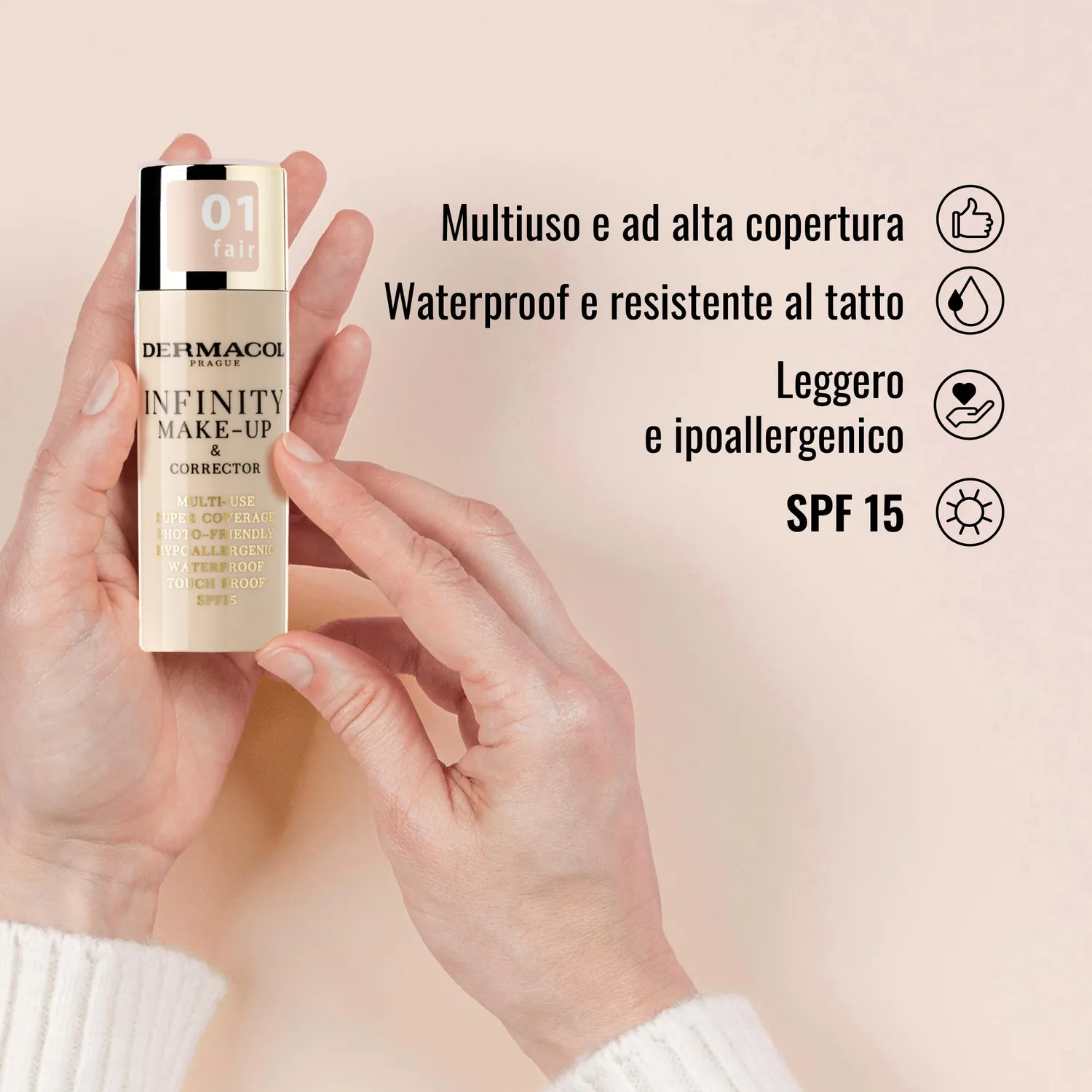 Dermacol Invisible cipria fissante trasparente 13 g no.1 opaca