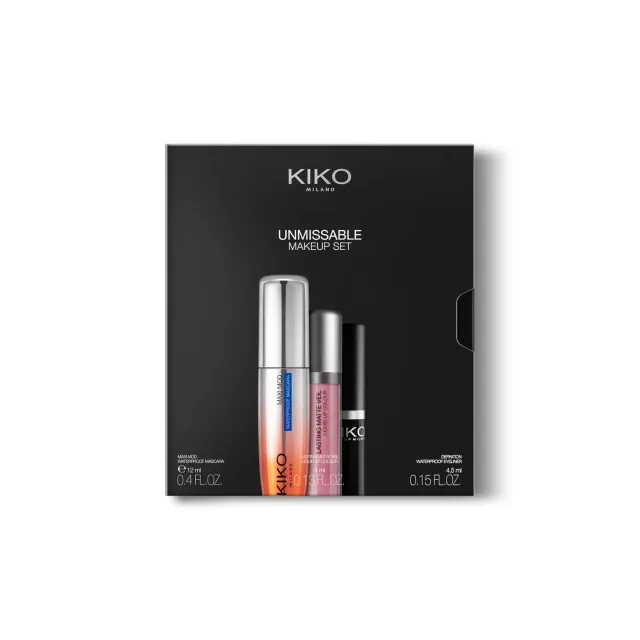 KIKO Unmissable Makeup Set kit trucco waterproof 3 pezzi mat