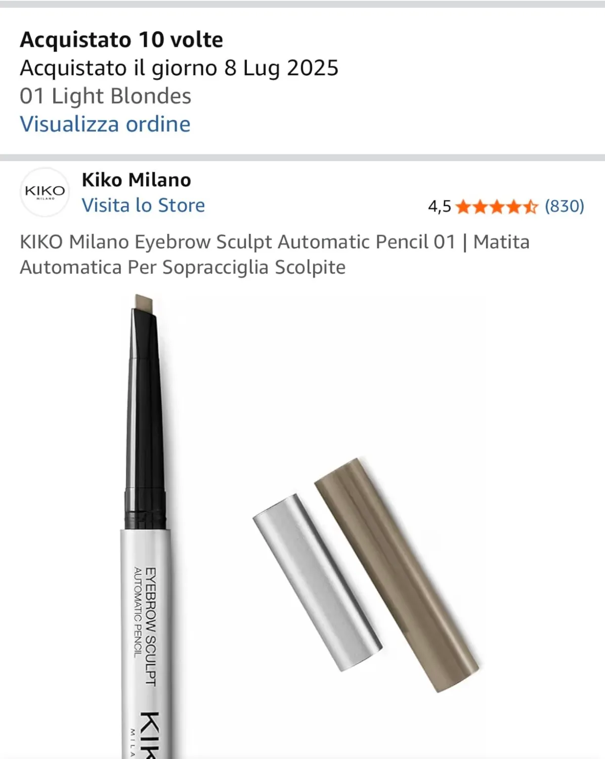 KIKO Milano Micro Precision Eyebrow Pencil 03 matita sopracciglia waterproof