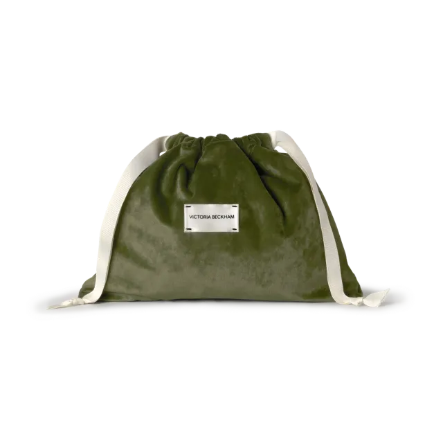Victoria Beckham Large Velvet Pochette verde velluto grande