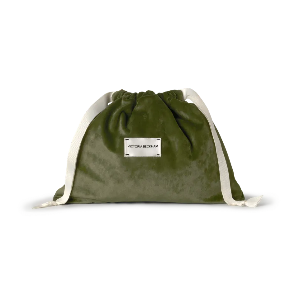 Victoria Beckham Large Velvet Pochette verde velluto grande