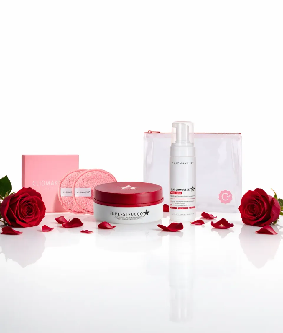 ClioMakeup Kit Doppia Detersione Rosa Rossa kit con pochette