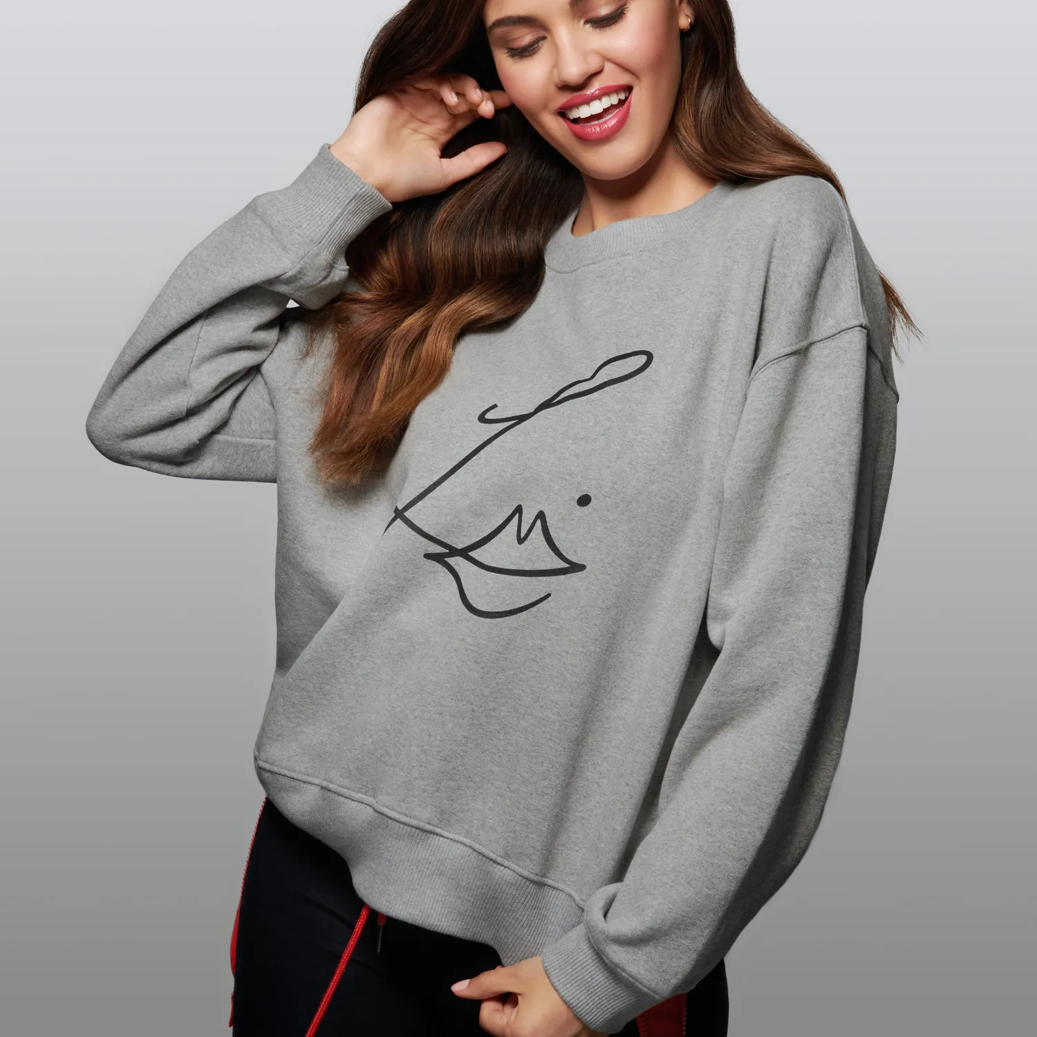 Lisa Eldridge Velvet Studio Sweatshirt felpa grigia cotone bio