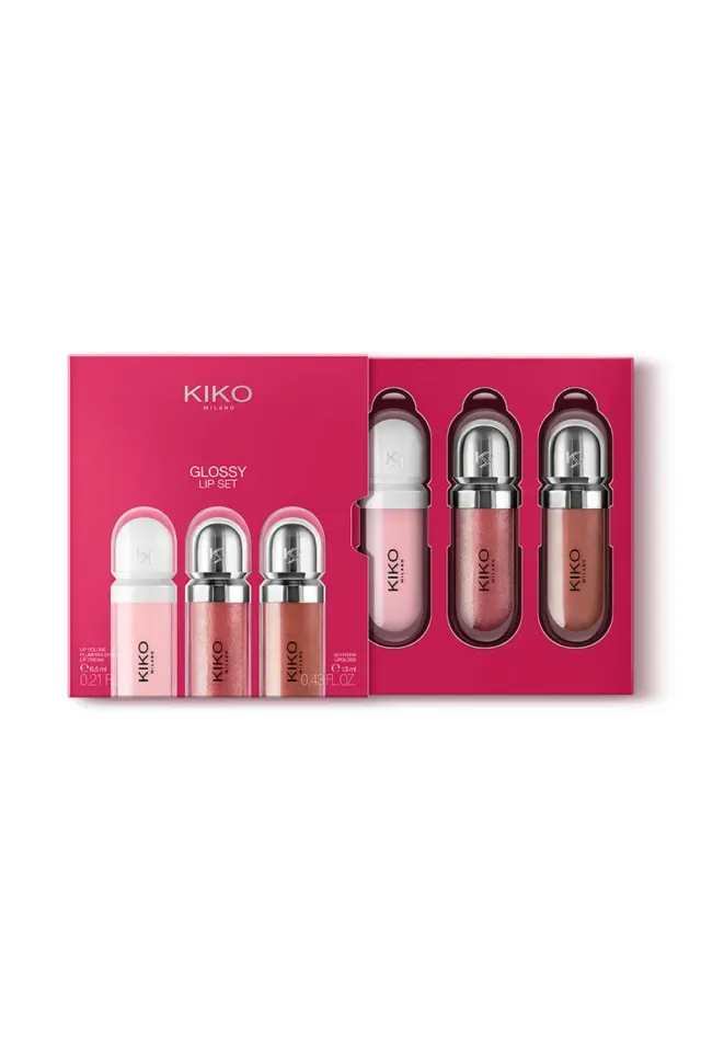 KIKO Milano Glossy Lip Set kit 2 gloss + crema volume