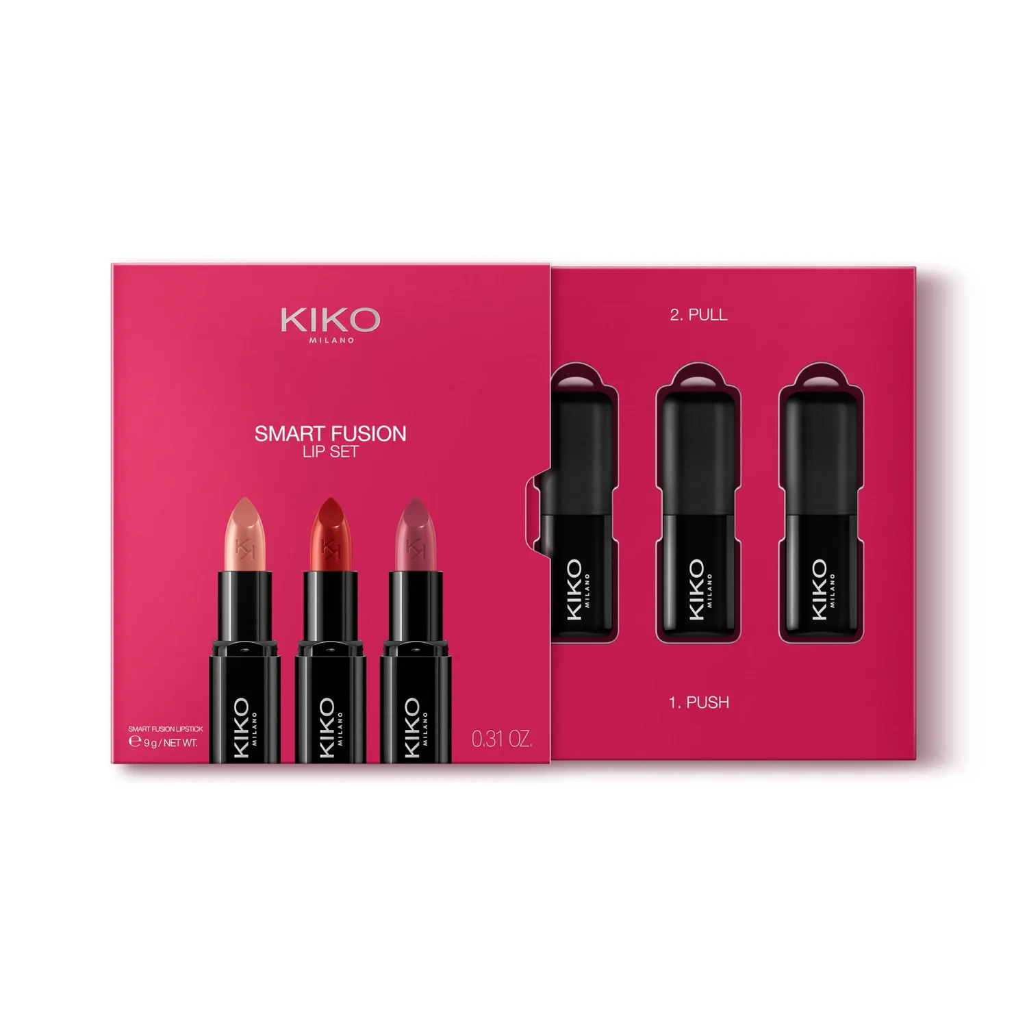 KIKO Smart Fusion Lip Set 02 kit 3 rossetti luminosi 404 416 429