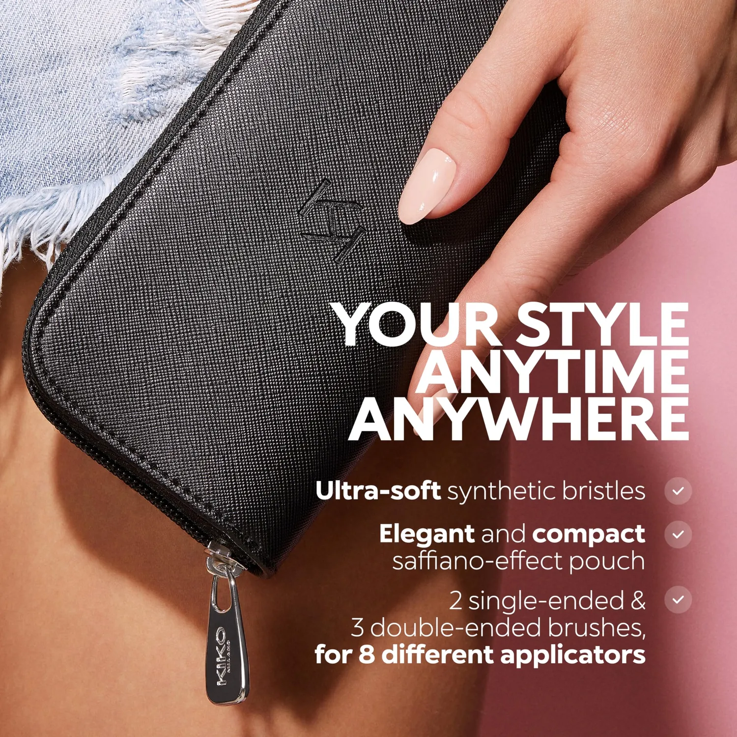 KIKO Travel Brush Set Pochette 5 Pennelli 8 Punte