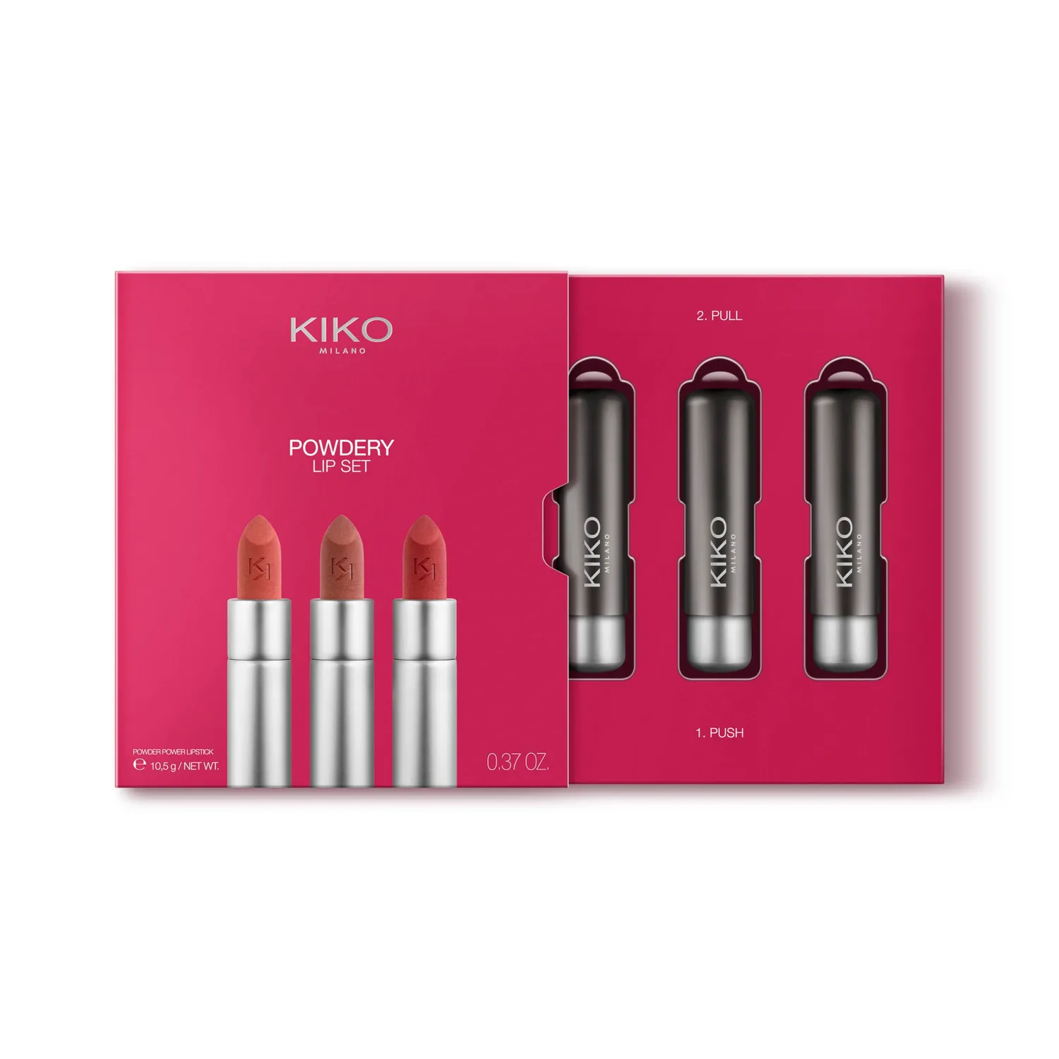 KIKO Powdery Lip Set 01 Set 3 Rossetti Mat Polveroso