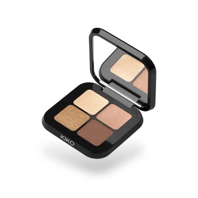 KIKO Bright Quartet 01 Palette Ombretti 4 Colori Warm Neutral Tones Mat