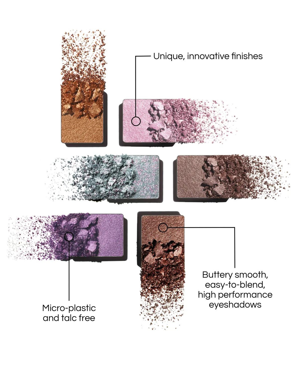 Lisa Eldridge Betty palette ombretti 6 colori rosati