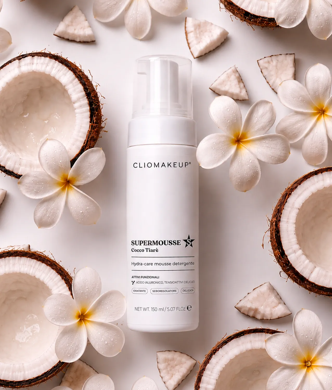 ClioMakeUp SuperMousse mousse detergente Cocco Tiarè idratante