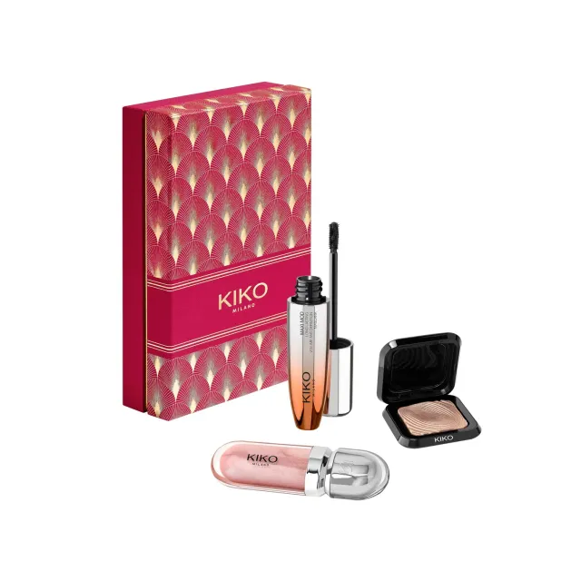KIKO Twist 'N Twinkle Holly Jolly Trio set trucco 3 pezzi glam