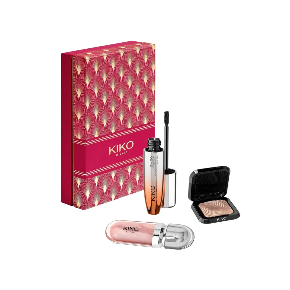 KIKO Twist 'N Twinkle Holly Jolly Trio set trucco 3 pezzi glam