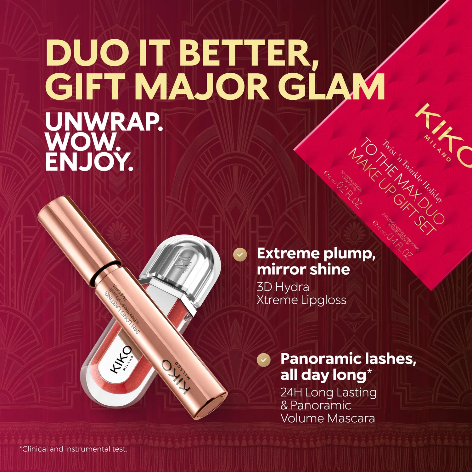 KIKO Twist 'N Twinkle To The Max duo gloss mascara 24h 2 pezzi