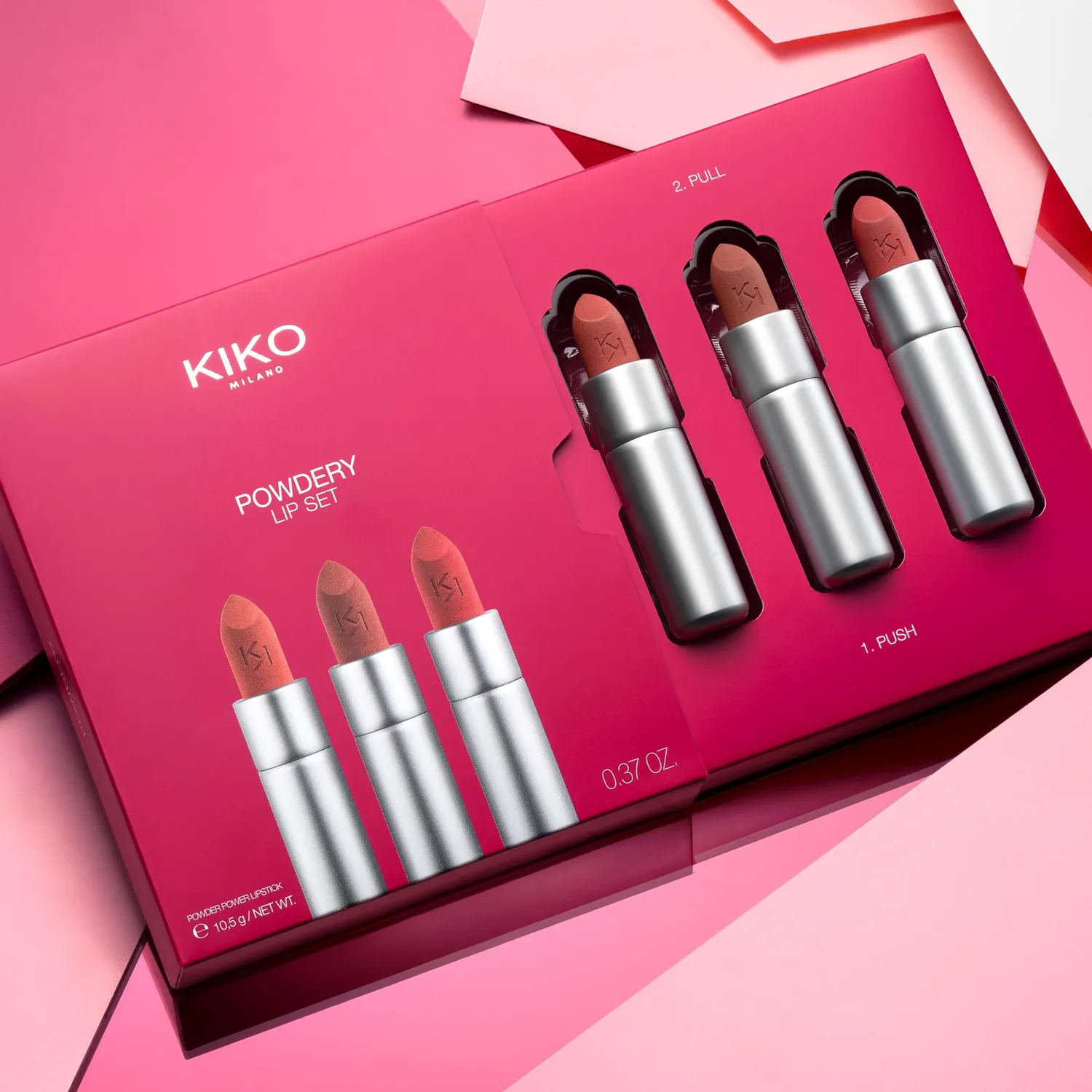 KIKO Powdery Lip Set 01 Set 3 Rossetti Mat Polveroso