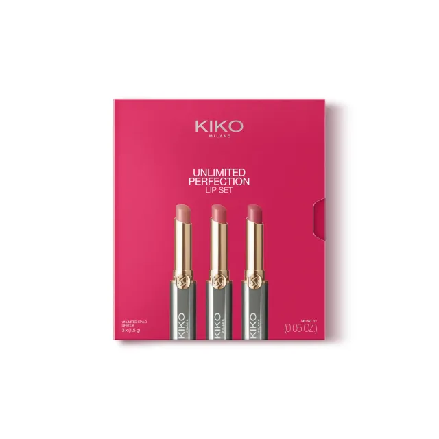 KIKO Milano Unlimited Perfection Lip Set 01 kit 3 rossetti no transfer