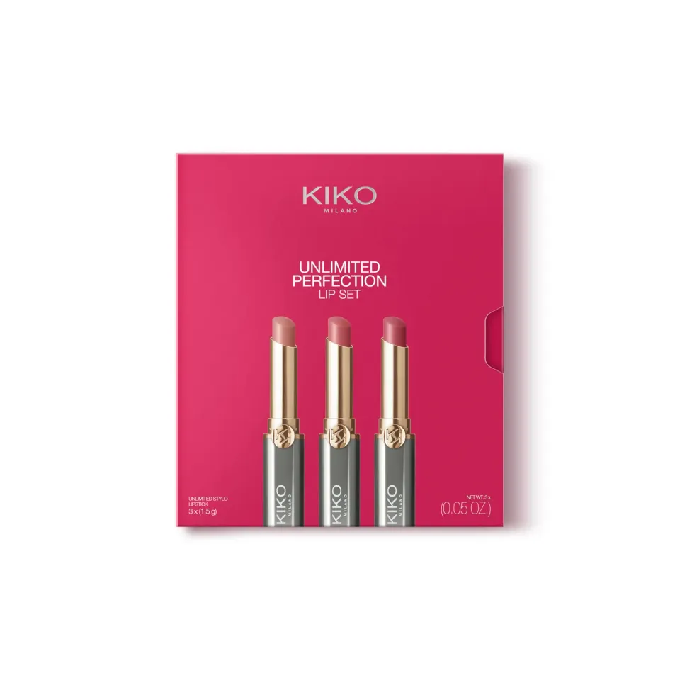 KIKO Milano Unlimited Perfection Lip Set 01 kit 3 rossetti no transfer