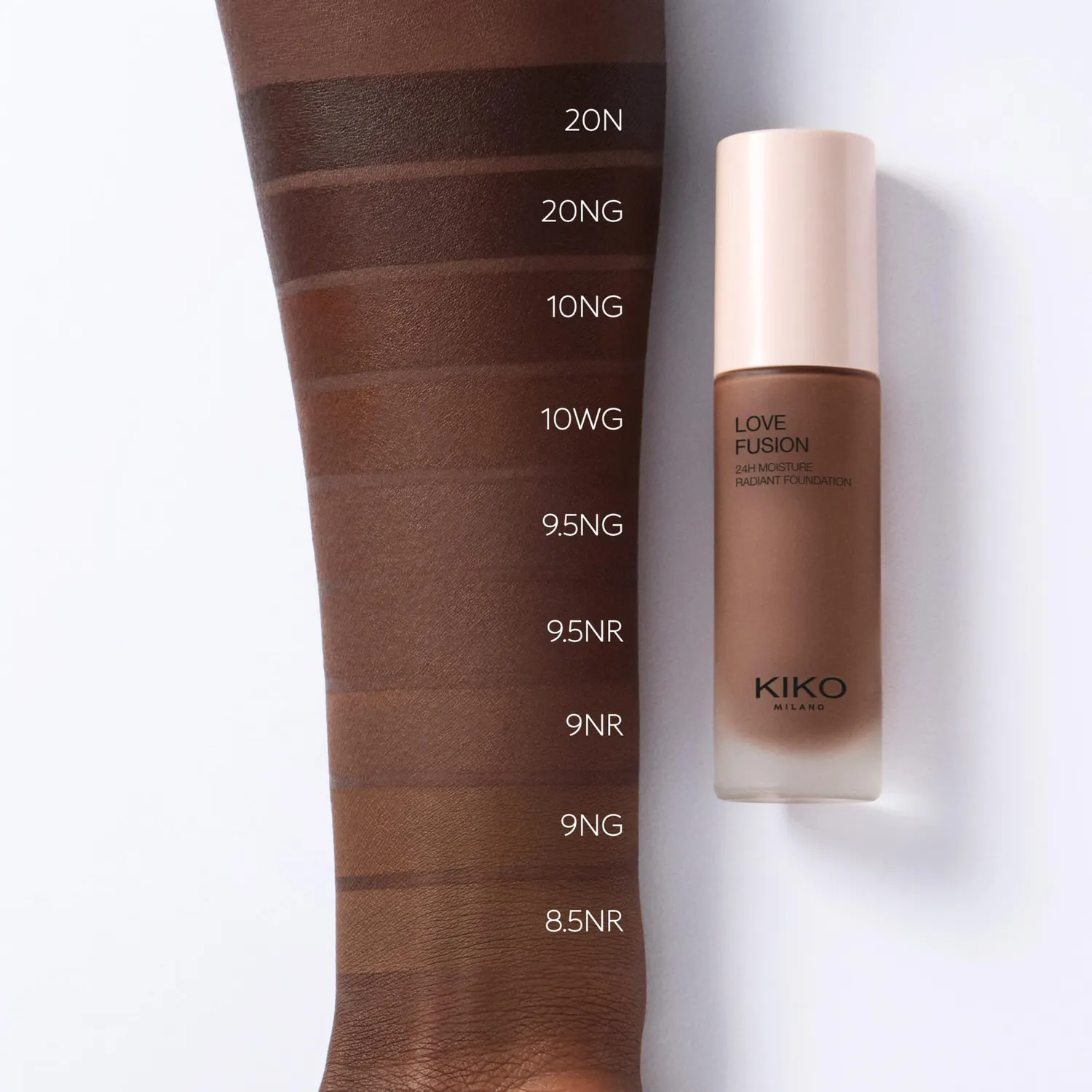 KIKO Love Fusion 24H Moisture Radiant Foundation 9.5NG fondotinta