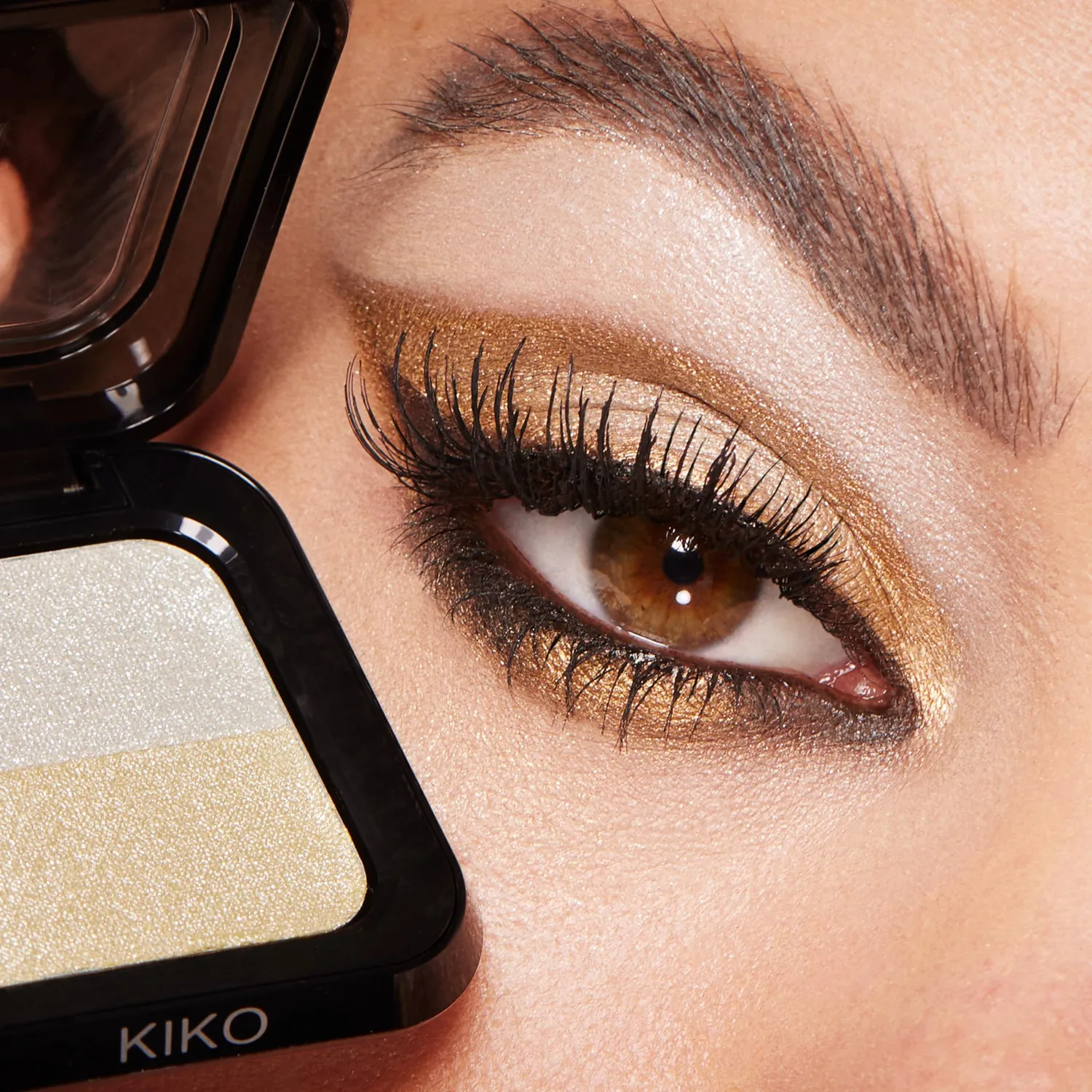 KIKO Bright Duo Eyeshadow 01 ombretto Bianco Oro