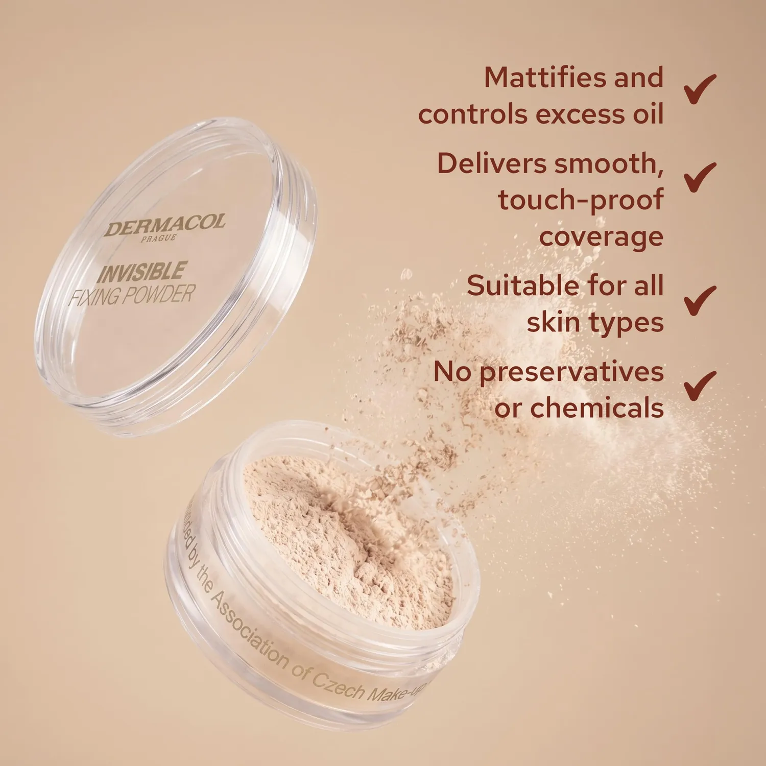 Dermacol Invisible Fixing cipria Natural 13g opaca