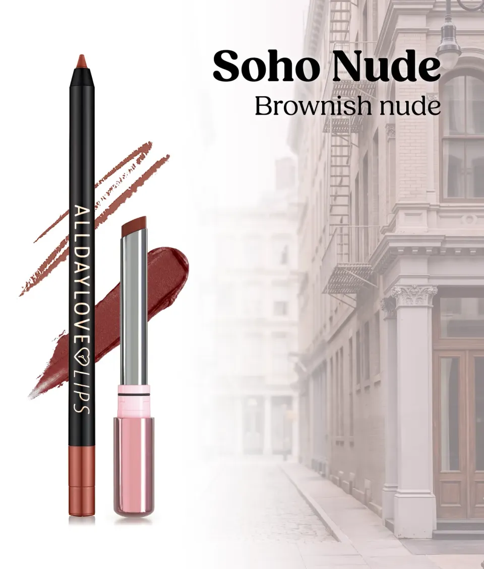 ClioMakeUp Combo Labbra 7 Soho Nude matita rossetto demi-mat