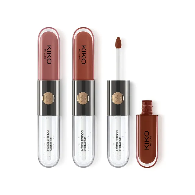 KIKO Unlimited Double Touch Kit Rossetto Liquido 3 Pezzi No Transfer