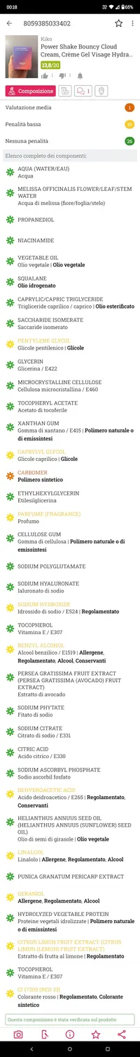 KIKO Power Shake crema gel viso bouncy illuminante vitamina C